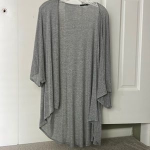 Woman's gray light weight open sweater - popular basics- medium